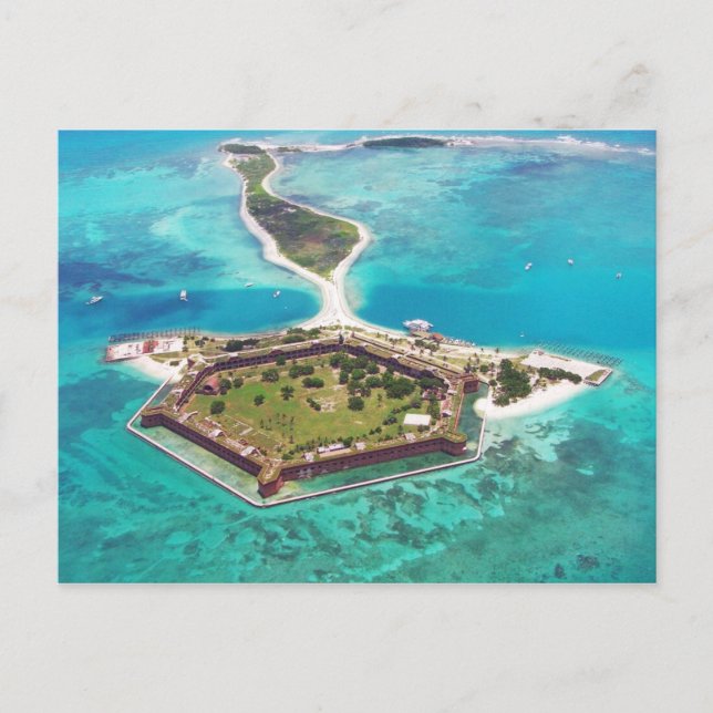 Postal Fort Jefferson en la llave del jardín, Dry Tortuga (Anverso)