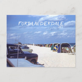 Postal Fort Lauderdale Beach Cabanas Retro Travel Image