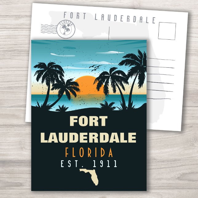 Postal Fort Lauderdale Florida Beach Retro Sunset 60 (Subido por el creador)