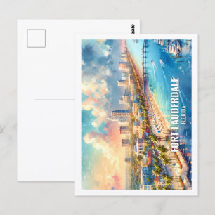 Postal Fort Lauderdale Florida Estados Unidos Famoso Plac