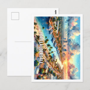 Postal Fort Lauderdale Florida Estados Unidos Famoso Plac