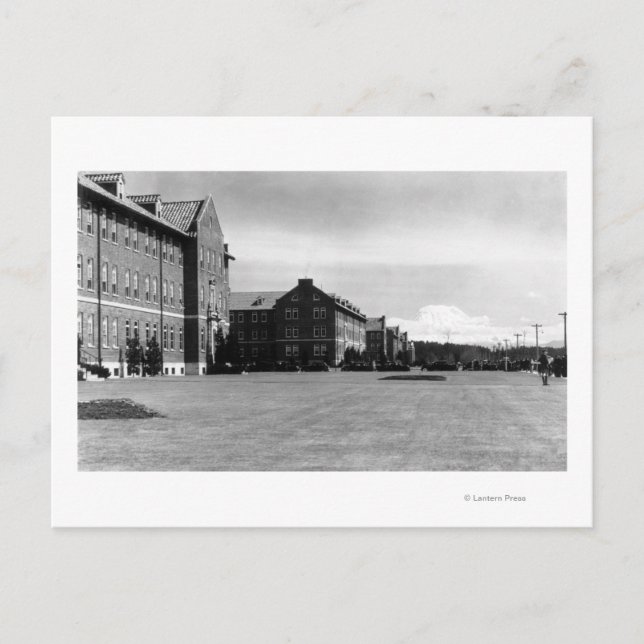 Postal Fort Lewis, WA View of Barracks and Mt. Rainier (Anverso)