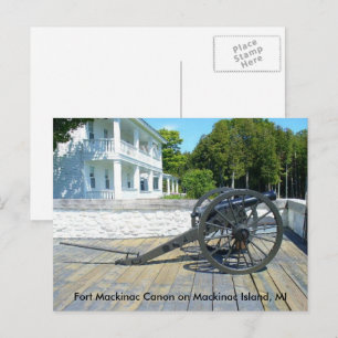 Postal Fort Mackinac Canon en la isla Mackinac