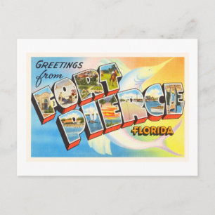 Postal Fort Pierce Florida FL Antiguo Recuerdo de Viaje V
