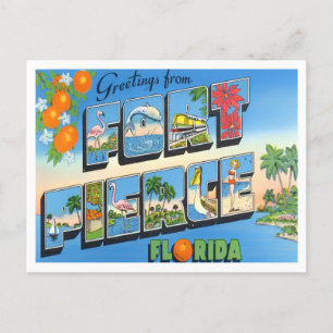 Postal Fort Pierce, Florida Vintage Big Letters Postcard
