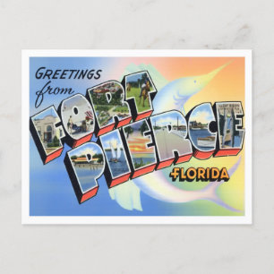 Postal Fort Pierce, Florida Vintage Big Letters Postcard