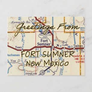 Postal Fort Sumner NM Vintage Map