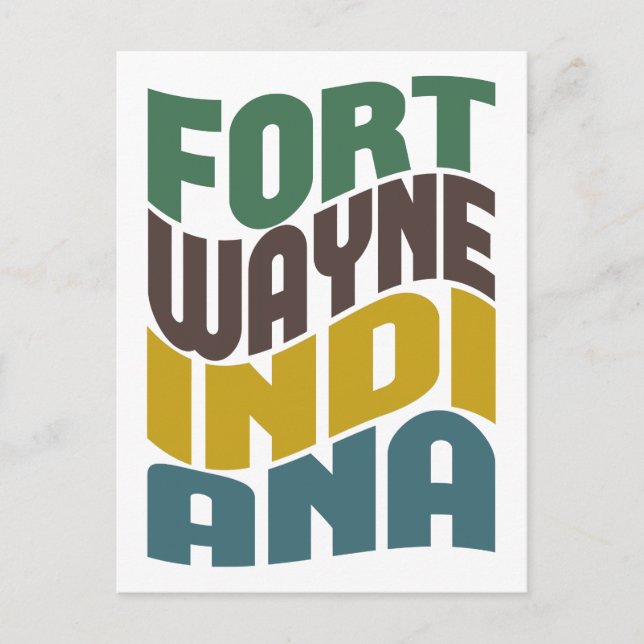 Postal Fort Wayne Indiana Retro Wave (Anverso)