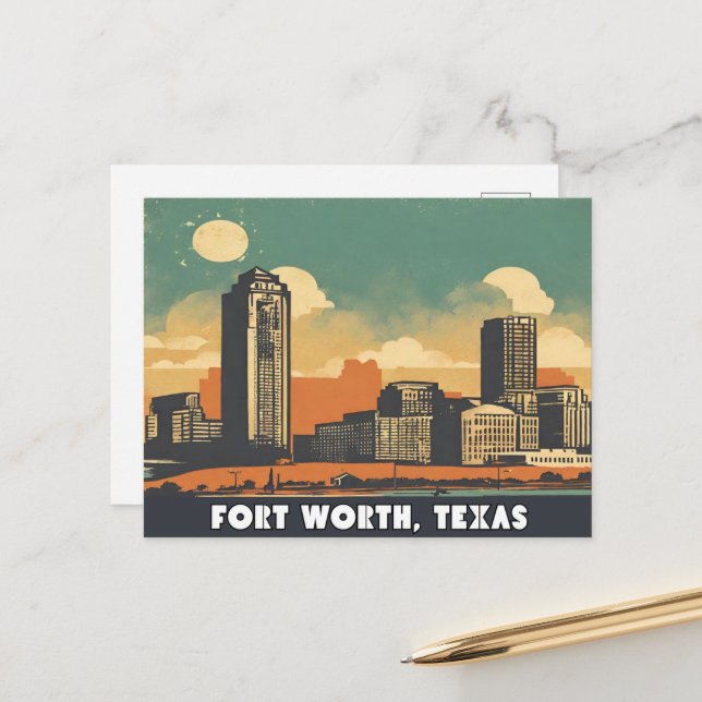 Postal Fort Worth, Texas (Anverso/Reverso In Situ)
