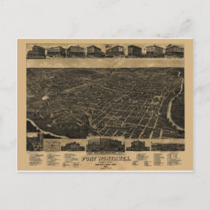 Postal Fort Worth, Texas Birds Eye View 1886