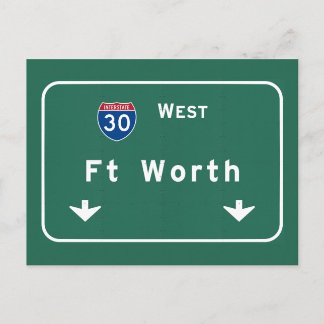 Postal Fort Worth Texas tx Interstate Highway Freeway : (Anverso)