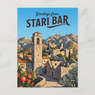 Postal Fortaleza de Bar Viejo Montenegro