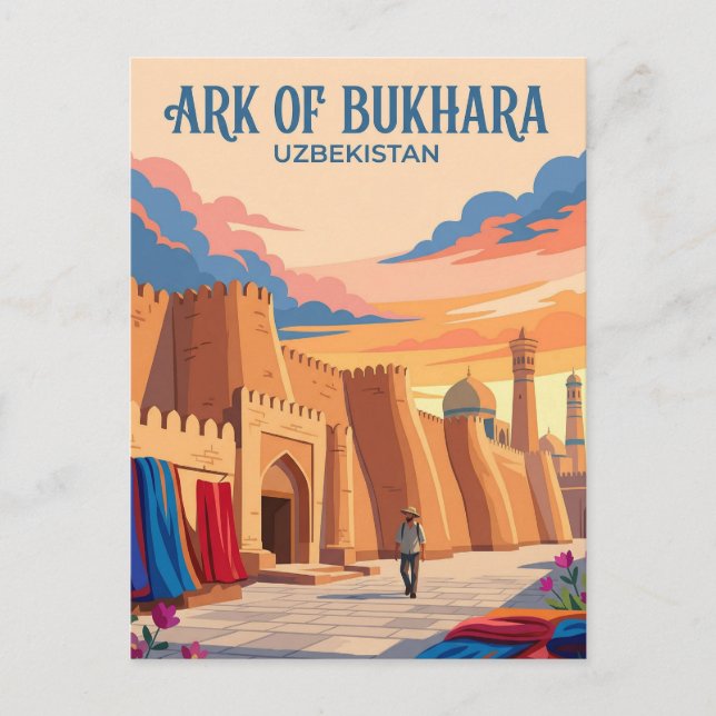 Postal Fortaleza de Bukhara Ark Uzbekistán (Anverso)