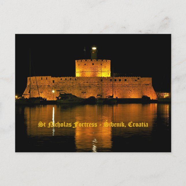 Postal Fortaleza de San Nicolás - Šibenik, Croacia (Anverso)
