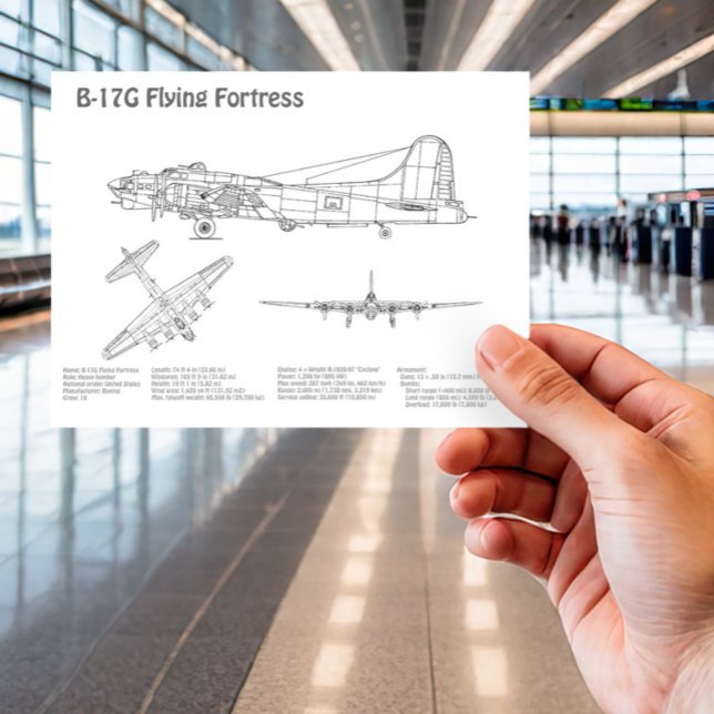 Postal Fortaleza voladora B-17 - Planes de diseño aéreo B (Subido por el creador)