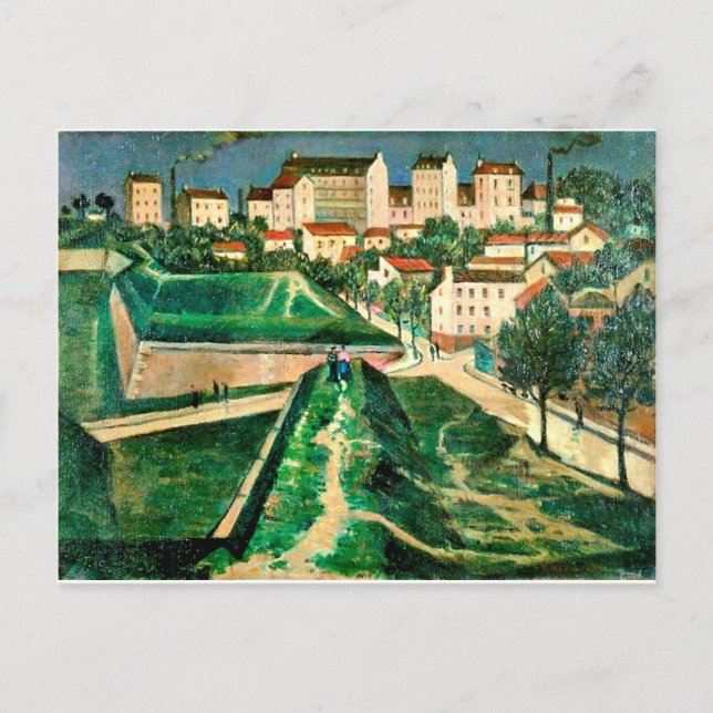 Postal Fortificación de París por C.R.W. Nevinson, 1913 (Anverso)