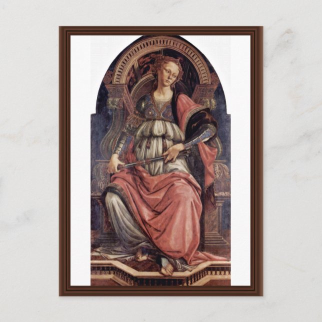 Postal Fortitudo Por Botticelli Sandro (Mejor Calidad) (Anverso)