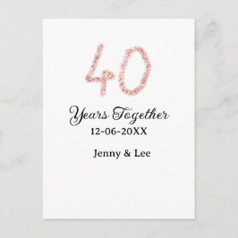Postal Forty years together black pink glitter bold lette