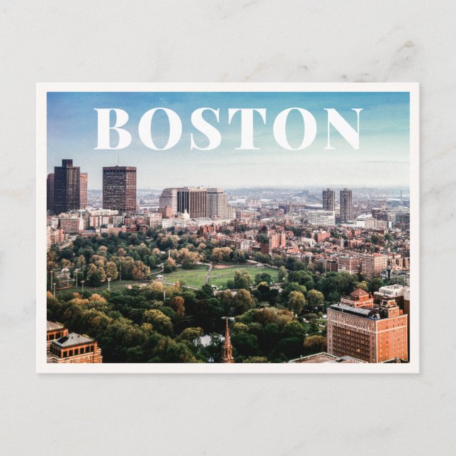 Postal Foto aérea de Boston Common Skyline Downtown  (Anverso)