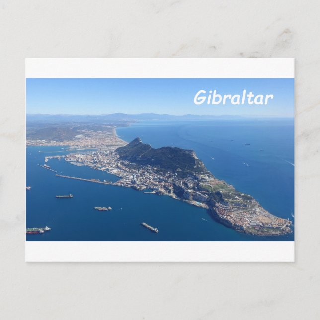 Postal Foto aérea de Gibraltar (Anverso)