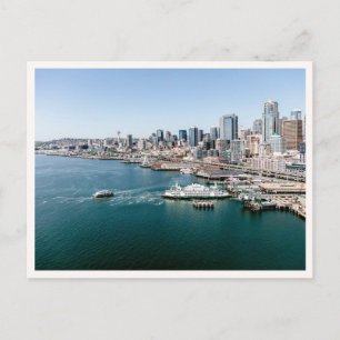 Postal Foto aérea de la silueta de Seattle Downtown