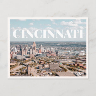 Postal Foto aérea de la silueta urbana de Cincinnati Ohio