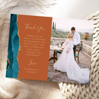 Foto Agradecimiento de Boda Ágata Verde Teja Dorad