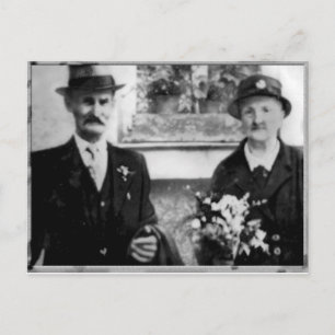 Postal Foto antigua con los abuelos