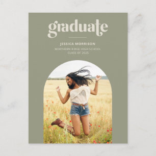 Postal Foto Arco Tipo Moderno Aguacate Verde Graduación