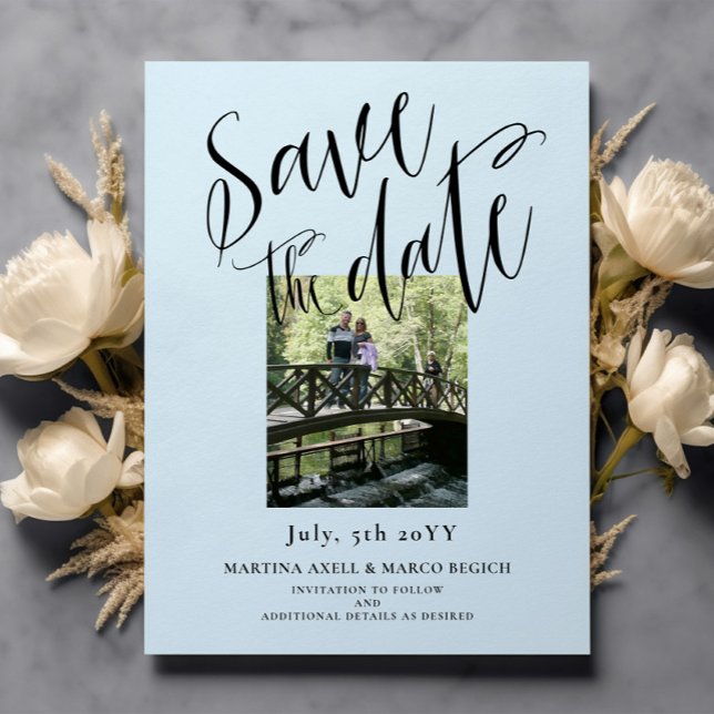 Postal Foto azul claro Guardar la fecha (Subido por el creador)