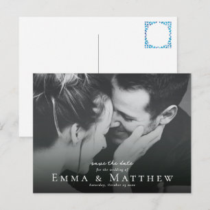 Postal Foto Baldosa Azul Mediterránea Salvar la Fecha