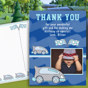 Postal Foto Bandera de Coche de Carreras Cumpleaños Graci