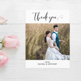Postal Foto Boda Agradecimiento Elegante Minimalista