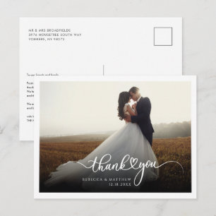 Postal Foto Boda de parejas con letras manuales