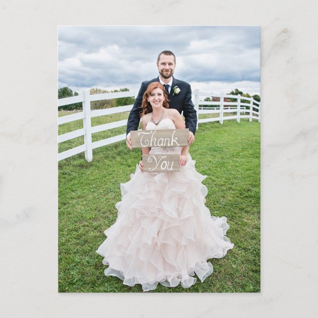 Postal Foto boda Gracias (Anverso)