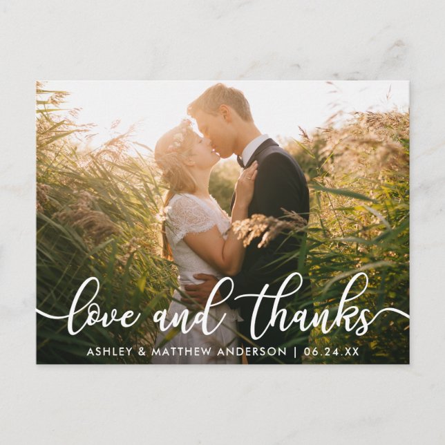 Postal Foto boda Gracias | Amor y agradecimiento (Anverso)