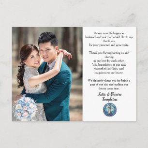 Postal Foto boda Gracias Postcard Doble Lado