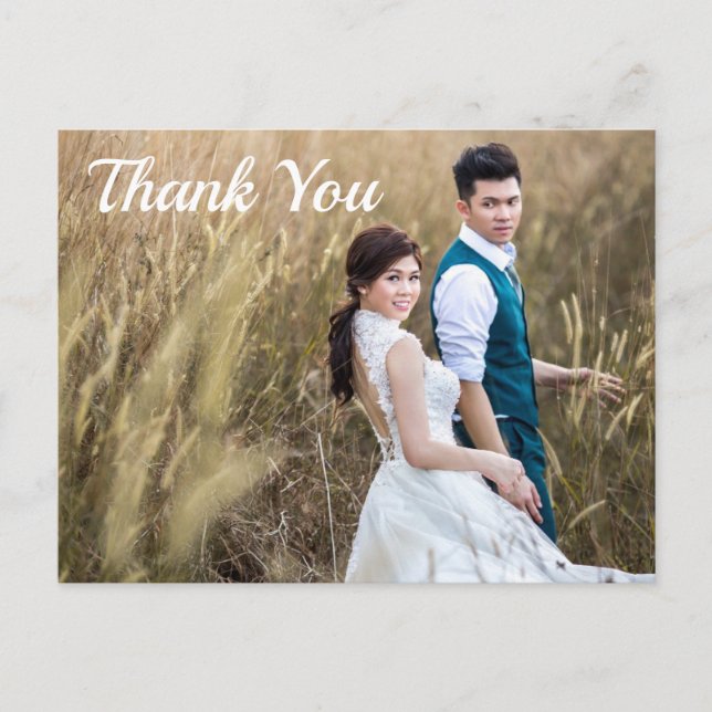 Postal Foto boda Gracias Postcard Doble Lado (Anverso)
