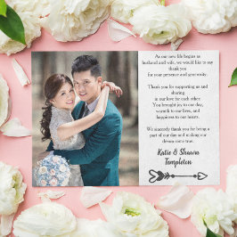 Postal Foto boda Gracias Postcard Doble Lado