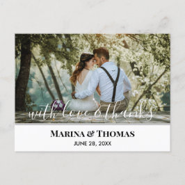 Postal Foto Boda personalizada con caligrafía moderna