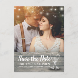 Postal Foto boda Salven La Madera De Los Gafas De Champag