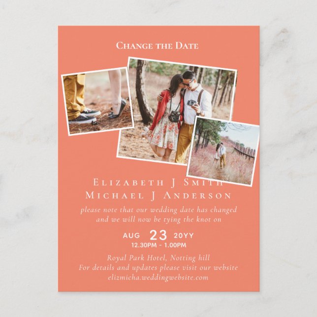 Postal FOTO Cambiar la fecha de aplazamiento de cualquier (Anverso)