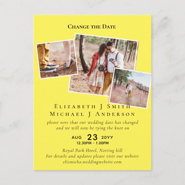 Postal FOTO Cambiar la fecha de aplazamiento de cualquier (Anverso)