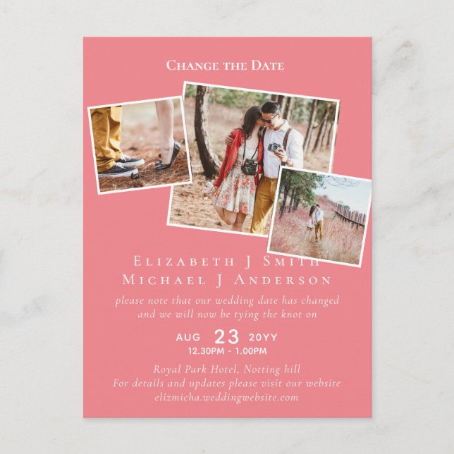 Postal FOTO Cambiar la fecha de aplazamiento de cualquier (Anverso)