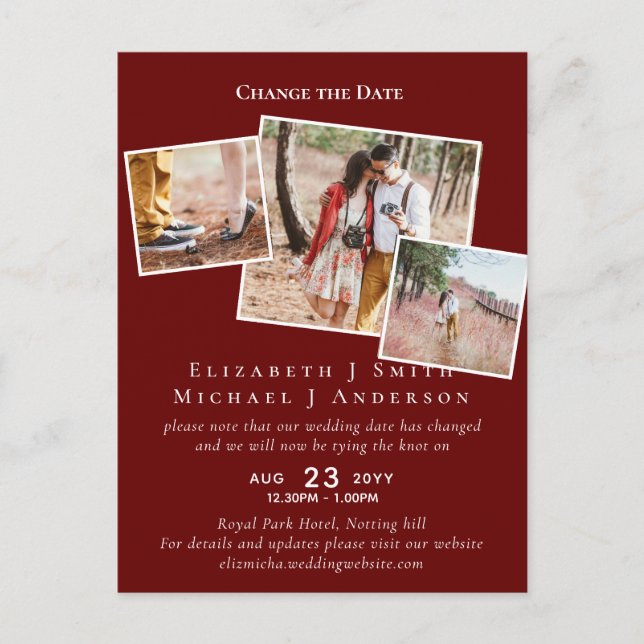 Postal FOTO Cambiar la fecha de aplazamiento de cualquier (Anverso)