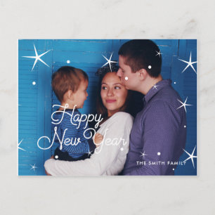 Postal Foto clásica de familia Feliz Año Nuevo