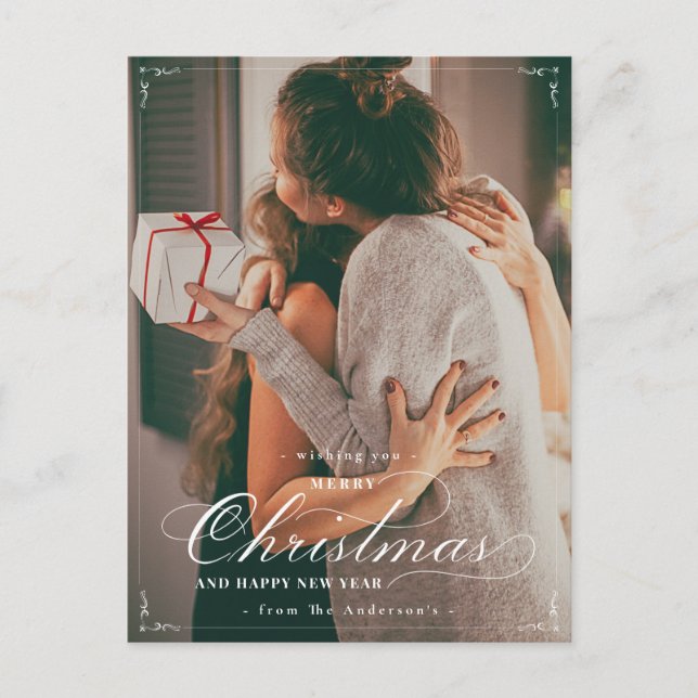 Postal Foto clásica Feliz Navidad Feliz Año Nuevo (Anverso)