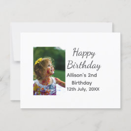 Postal Foto clásico moderno agregar nombre fecha feliz cu