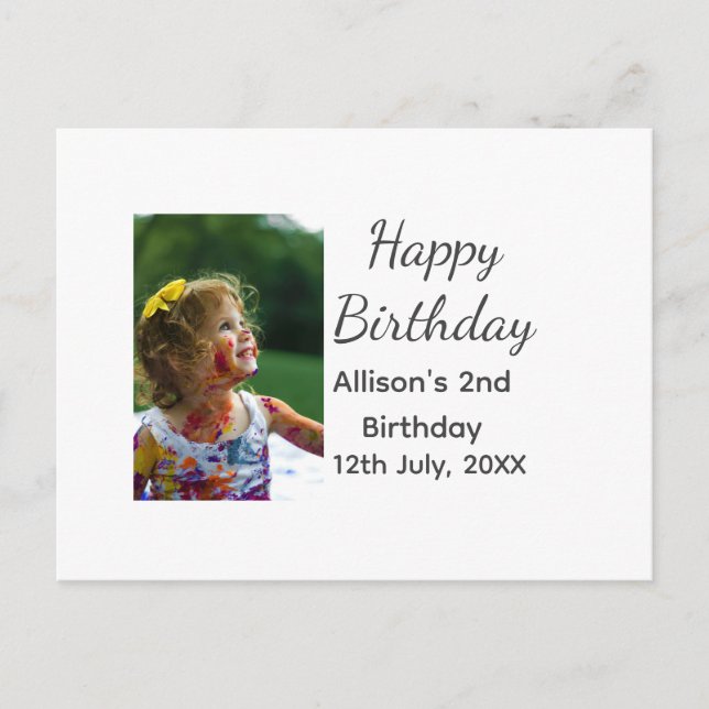 Postal Foto clásico moderno agregar nombre fecha feliz cu (Anverso)