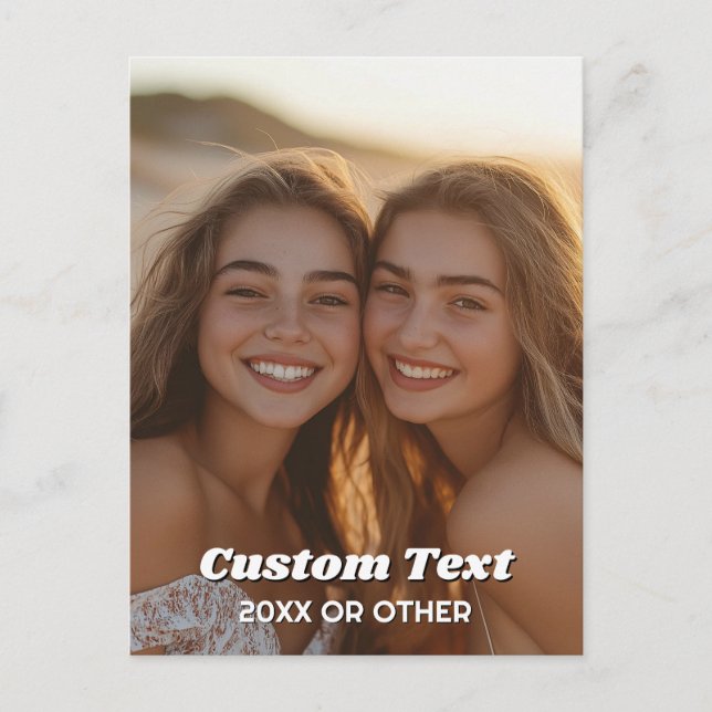 Postal Foto completa - Texto personalizado vertical (Anverso)